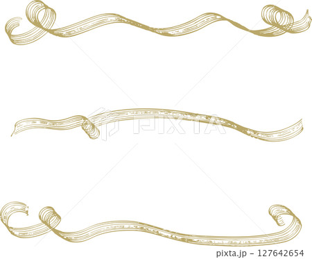 ゴールドのアンティーク調の飾りアンダーライン 127642654