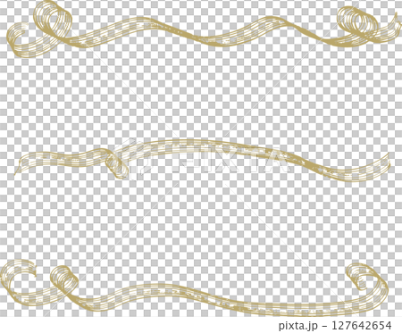 ゴールドのアンティーク調の飾りアンダーライン 127642654