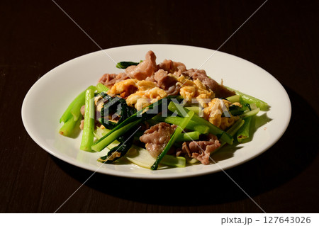 豚肉と小松菜の中華風卵炒め 豚肉と小松菜の中華風卵炒め 127643026