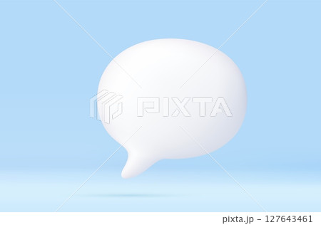 3d Blank white speech bubble pin 127643461