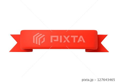 3d Red Ribbon isolated on white background. 3d Red Ribbon isolated on white background. 127643465