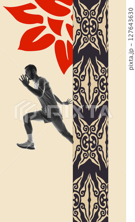 Colorful cutout. Cultural sprint through patterns and symbols 127643630