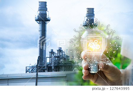 Green industrial plants, ecological energy, good environment, reduce carbon and turn to clean energy, renewable energy. Green industrial plants, ecological energy, good environment, reduce carbon and turn to clean energy, renewable energy. 127643995
