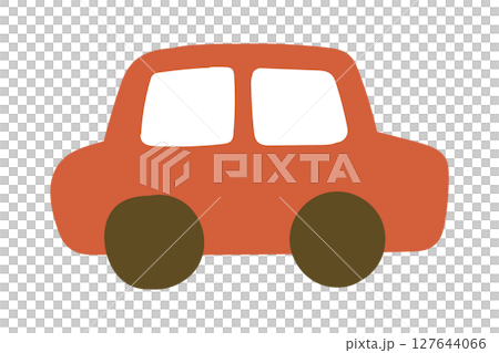 Simple and cute red car illustration 127644066