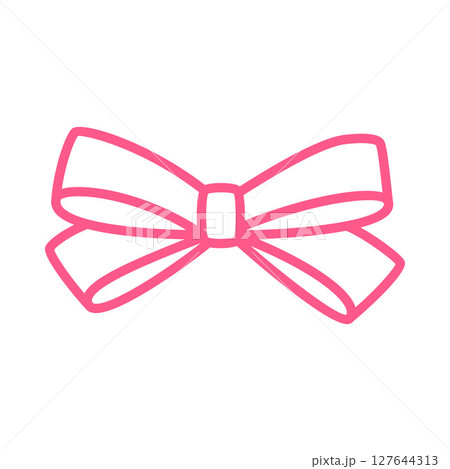 Pink bow outline vector icon, vintage knot coquette style line art, romantic design, girly fashion decorative ornament Pink bow outline vector icon, vintage knot coquette style line art, romantic design, girly fashion decorative ornament 127644313