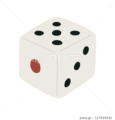 5が上のシンプルなサイコロのイラスト 127644582