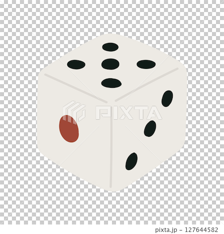 5が上のシンプルなサイコロのイラスト 127644582