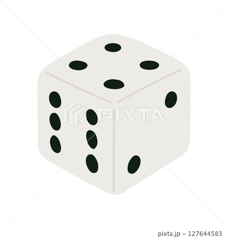 4が上のシンプルなサイコロのイラスト 127644583