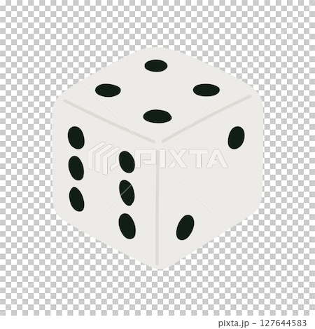4が上のシンプルなサイコロのイラスト 127644583