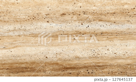 Soft layered travertine background in light beige and cream tones for interiors 127645137
