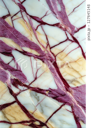White Marble with Irregular Veins and Subtle Gray Shades 127645148