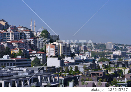 Istanbul, Turkey - Galataport waterfront with a view of the city skyline Istanbul, Turkey - Galataport waterfront with a view of the city skyline 127645727