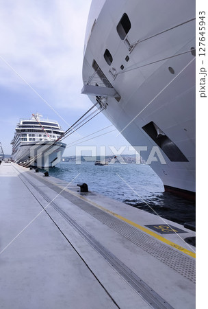 Istanbul, Turkey - Cruise in summer vacation. Cruise ships at Galatapor 127645943