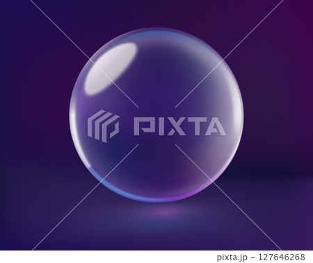 Glass 3d sphere in dark and light purple colors Glass 3d sphere in dark and light purple colors 127646268
