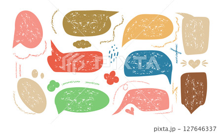 Liquid abstract speech bubbles. Hand drawn organic abstract frames. Empty text shapes. 127646337