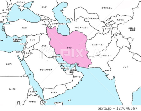 中東地図　中東戦争　中近東　イラン　 127646367