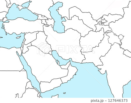 中東地図　中東戦争　中近東　白地図 127646373