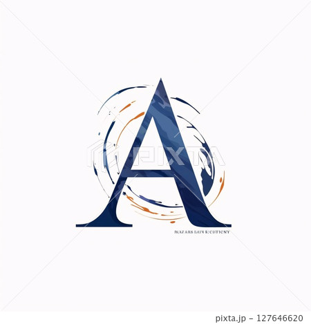 A letter logo with brush strokes in blue and orange color. Vector design for your business. A letter logo with brush strokes in blue and orange color. Vector design for your business. 127646620