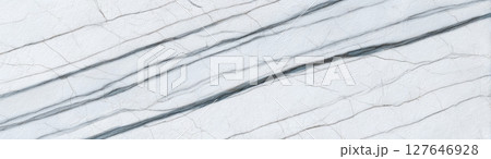 Calacatta marble slab texture with bold linear grey veins in perspective 127646928