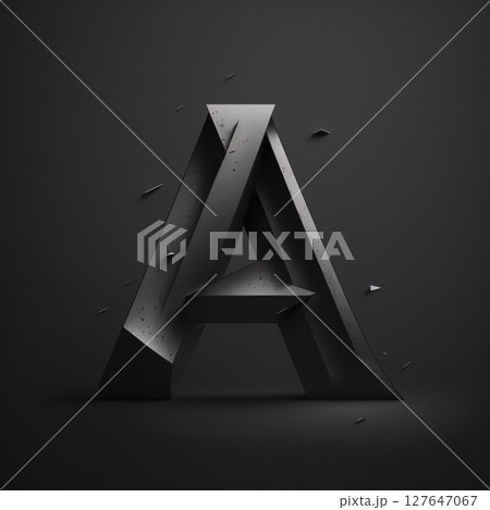Black metal letter A lowercase. 3D rendering isolated on black background Black metal letter A lowercase. 3D rendering isolated on black background 127647067