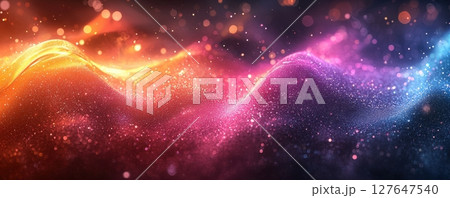 Colorful abstract background with vibrant hues and sparkling textures 127647540