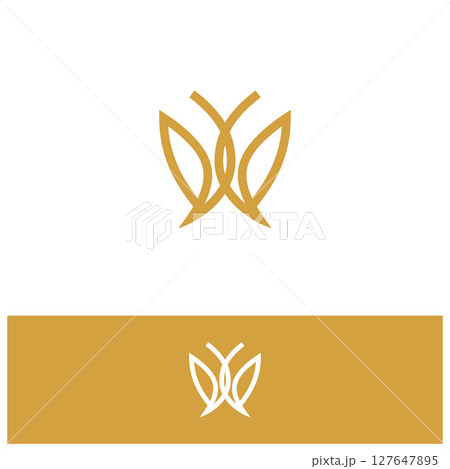 Outline style Butterfly modern logo icon design template flat Outline style Butterfly modern logo icon design template flat 127647895
