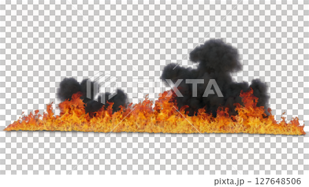 Vibrant flames rising in a creative display of fire against a plain white background Vibrant flames rising in a creative display of fire against a plain white background 127648506