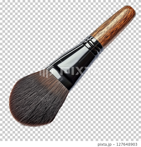 Makeup Brush With a Soft Bristle Head and a Wooden Handle for Smooth Application 127648903