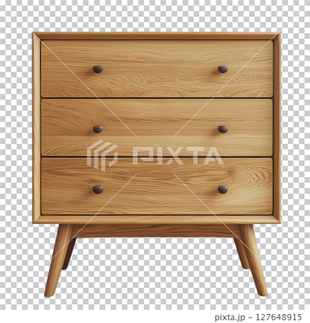 Modern Wooden Dresser With Three Spacious Drawers, Ideal for Bedroom Organization 127648915