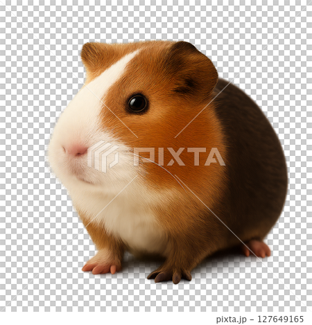 Cute Guinea Pig Standing on a Soft Surface While Looking Curiously at the Surroundings Cute Guinea Pig Standing on a Soft Surface While Looking Curiously at the Surroundings 127649165