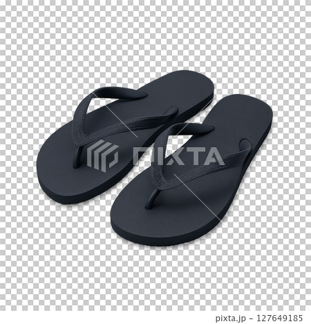 Black Flip Flops Suitable for Casual Summer Wear and Beach Trips 127649185