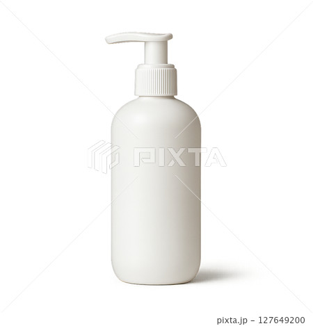 White Pump Bottle Ready for Use in a Cosmetic or Skincare Setting 127649200