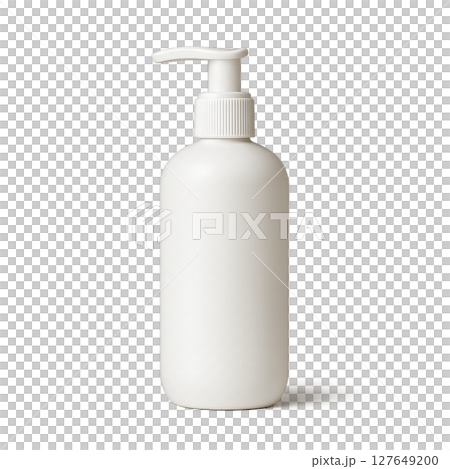 White Pump Bottle Ready for Use in a Cosmetic or Skincare Setting 127649200