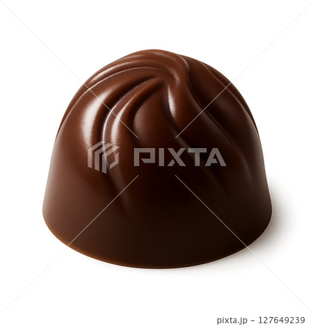 Delicious Dark Chocolate Truffle With Smooth, Swirled Texture, Perfect for Indulgent Moments 127649239
