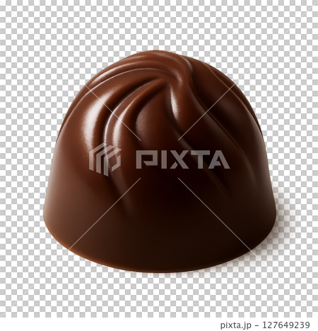 Delicious Dark Chocolate Truffle With Smooth, Swirled Texture, Perfect for Indulgent Moments 127649239
