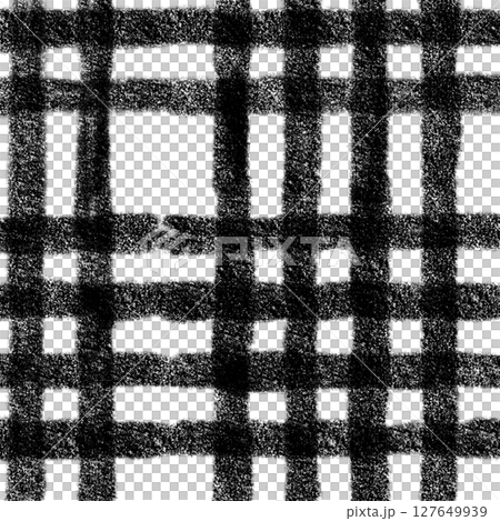 Black Plaid Gingham Hand Drawn Background Pattern Overlay 127649939
