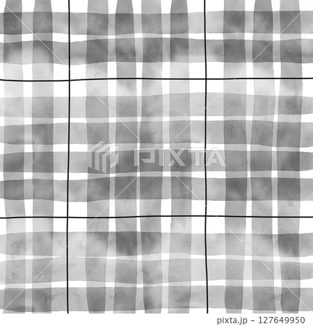 Black Plaid Gingham Hand Drawn Background Pattern Overlay 127649950