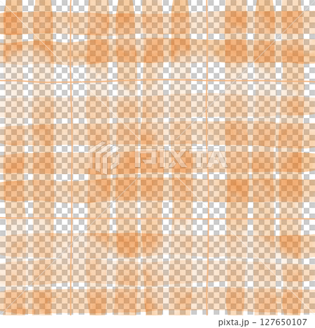 Orange Plaid Gingham Check Hand Drawn Background Pattern Overlay 127650107