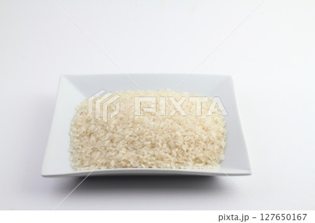 One bowl with rice isolated on white background One bowl with rice isolated on white background 127650167