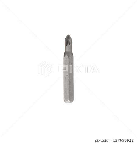 Iron bit for screwdriver and drill on Isolated on a white background 127650922