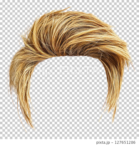 Stylish layered blonde hairstyle with textured finish for modern looks and fashion savvy individuals 127651286