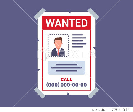leaflet on the wall about a missing person. 127651515