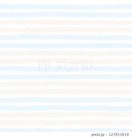 Blue Brown Beige Stripe Hand Drawn Background Pattern Overlay 127651619
