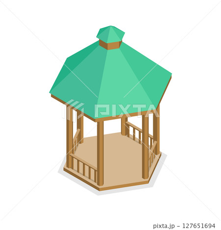 3D Isometric Flat Set of Gazebos or Pavilions. Item 2 3D Isometric Flat Set of Gazebos or Pavilions. Item 2 127651694