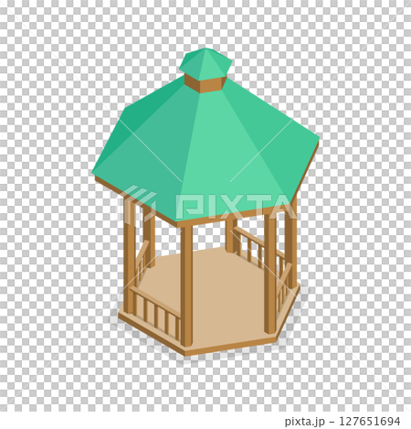 3D Isometric Flat Set of Gazebos or Pavilions. Item 2 3D Isometric Flat Set of Gazebos or Pavilions. Item 2 127651694