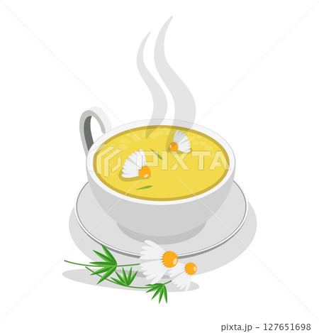 3D Isometric Flat  Set of Tea Types. Item 4 127651698