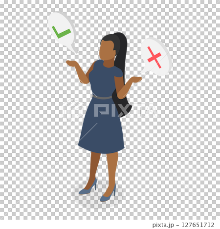3D Isometric Flat  Illustration of Making Decision. Item 1 127651712