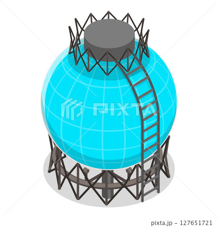 3D Isometric Flat  Illustration of Gas Cylindrical Containers. Item 1 127651721