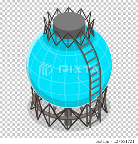 3D Isometric Flat  Illustration of Gas Cylindrical Containers. Item 1 127651721
