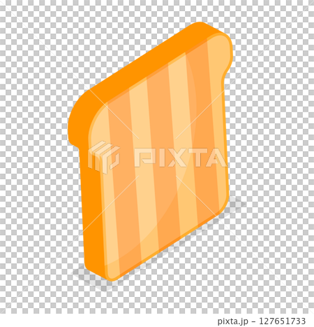 3D Isometric Flat  Set of Breakfast Toasted Bread. Item 4 127651733